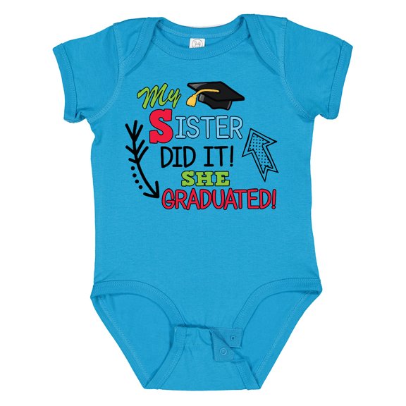 Inktastic My Sister Graduated with Cap and Arrows Boys Baby Bodysuit