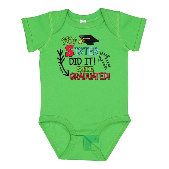 Inktastic My Sister Graduated with Cap and Arrows Boys Baby Bodysuit