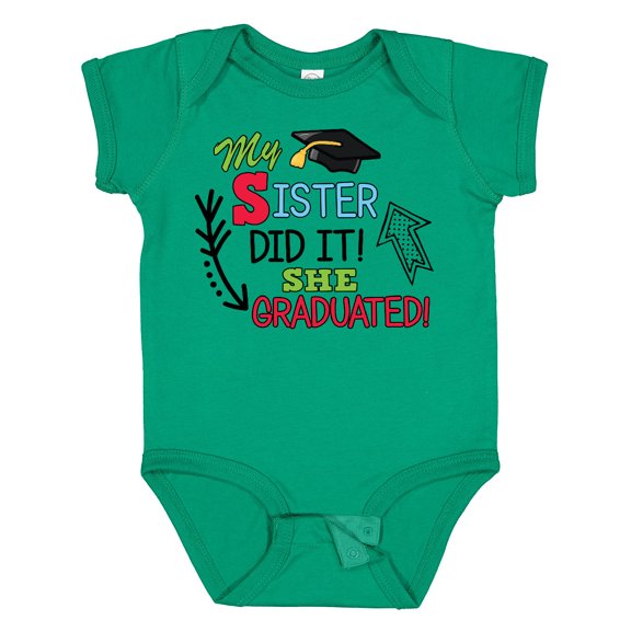 Inktastic My Sister Graduated with Cap and Arrows Boys Baby Bodysuit