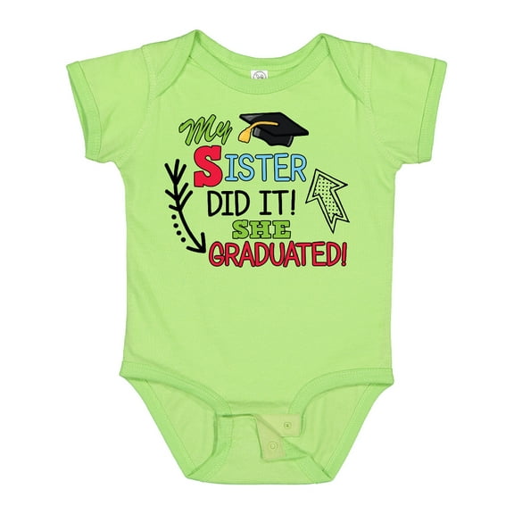 Inktastic My Sister Graduated with Cap and Arrows Boys Baby Bodysuit