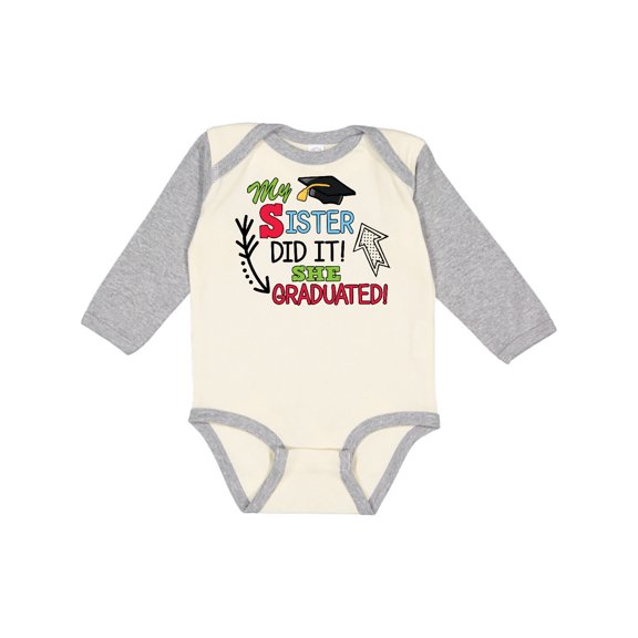 Inktastic My Sister Graduated with Cap and Arrows Boys Long Sleeve Baby Bodysuit