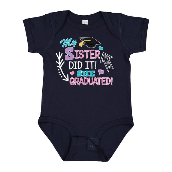 Inktastic My Sister Graduated with Cap and Arrows Girls Baby Bodysuit