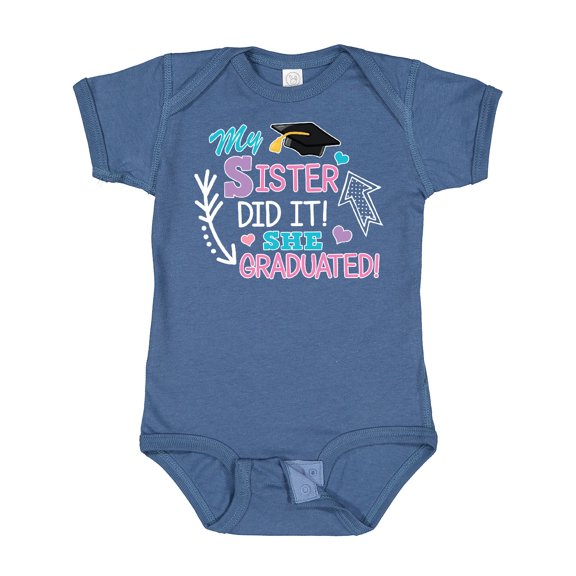 Inktastic My Sister Graduated with Cap and Arrows Girls Baby Bodysuit