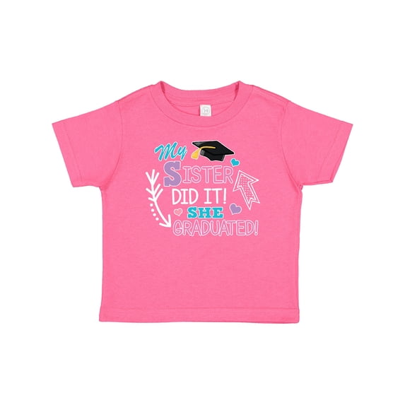 Inktastic My Sister Graduated with Cap and Arrows Girls Baby T-Shirt