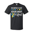 thumbnail image 1 of Inktastic My Sister Is Just Down Right Perfect- Down Syndrome Awareness Ribbon T-Shirt, 1 of 5