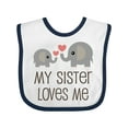 thumbnail image 1 of Inktastic My Sister Loves Me Boys or Girls Baby Bib, 1 of 4