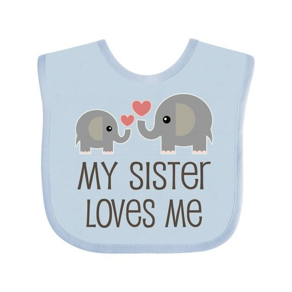 Inktastic My Sister Loves Me Boys or Girls Baby Bib