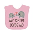 thumbnail image 1 of Inktastic My Sister Loves Me Boys or Girls Baby Bib, 1 of 4