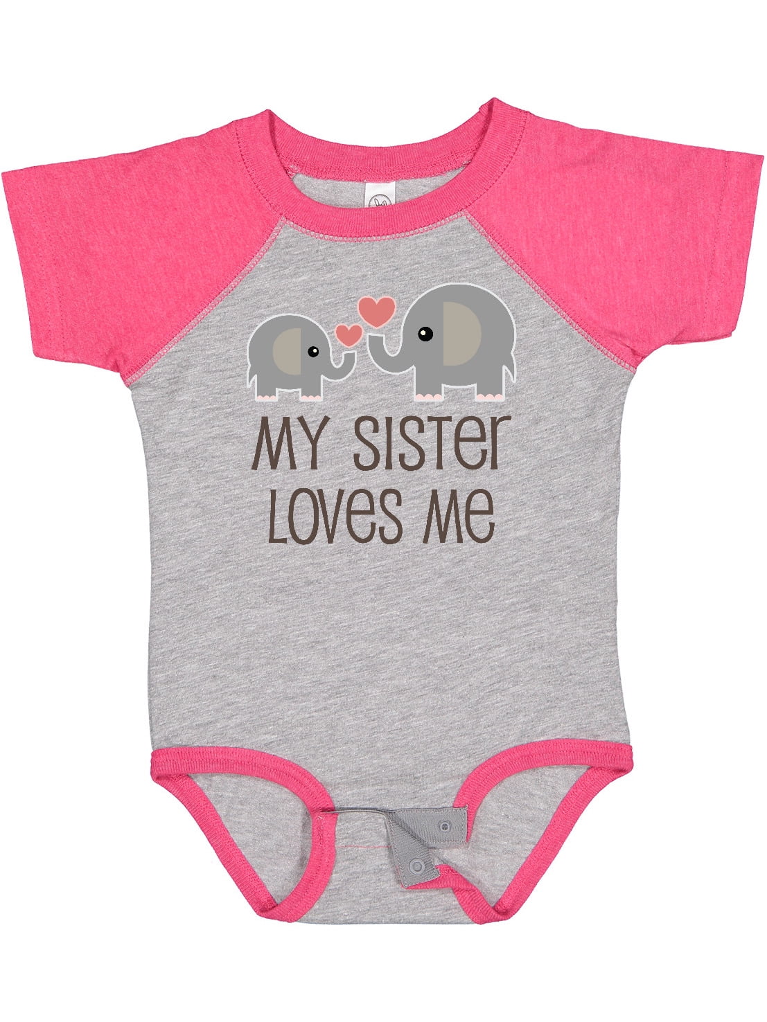 Inktastic My Sister Loves Me Boys or Girls Baby Bodysuit