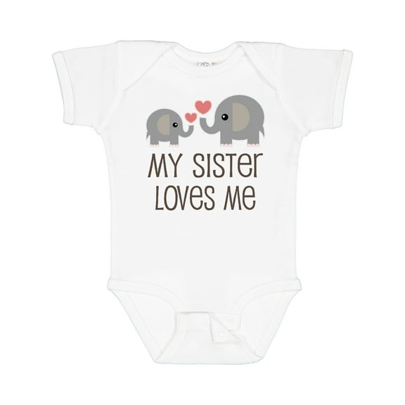 Inktastic My Sister Loves Me Boys or Girls Baby Bodysuit