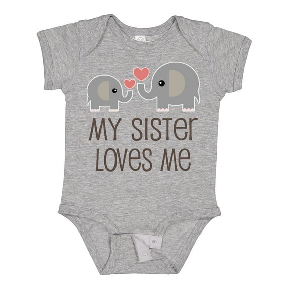 Inktastic My Sister Loves Me Boys or Girls Baby Bodysuit