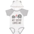thumbnail image 1 of Inktastic My Sister Loves Me Boys or Girls Baby Bodysuit, 1 of 5