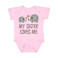 thumbnail image 1 of Inktastic My Sister Loves Me Boys or Girls Baby Bodysuit, 1 of 5