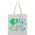 thumbnail image 1 of Inktastic My Sister Loves Me- Cute Elephants Tote Bag, 1 of 4