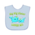 thumbnail image 1 of Inktastic My Sister Loves Me- Cute Narwhal Boys or Girls Baby Bib, 1 of 4