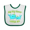 thumbnail image 1 of Inktastic My Sister Loves Me- Cute Narwhal Boys or Girls Baby Bib, 1 of 4