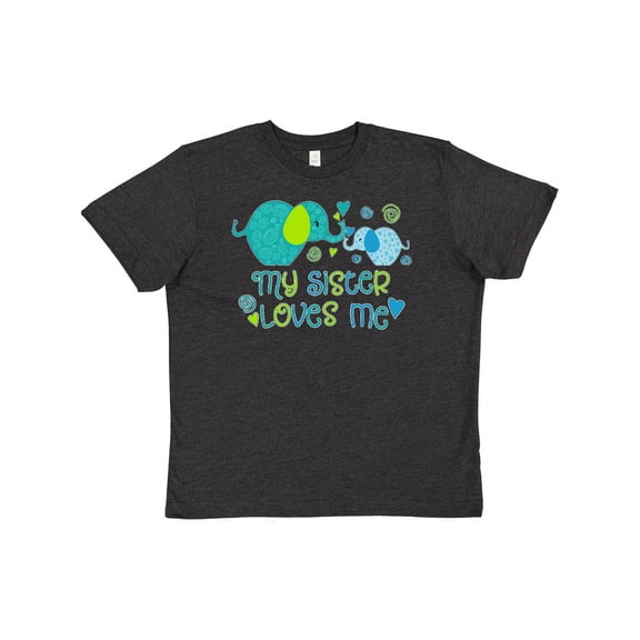 Inktastic My Sister Loves Me- cute elephants Youth T-Shirt