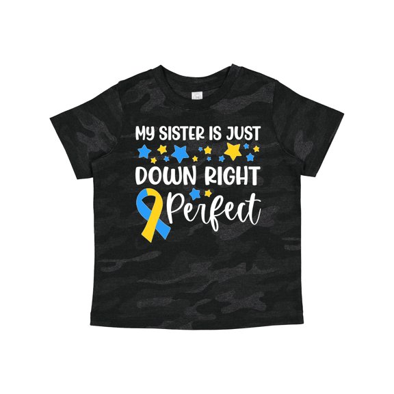 Inktastic My Sister is Just Down Right Perfect- Down Syndrome Awareness Ribbon Boys or Girls Toddler T-Shirt