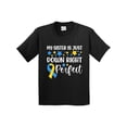 thumbnail image 1 of Inktastic My Sister is Just Down Right Perfect Down Syndrome Awareness Ribbon Youth T-Shirt, 1 of 5