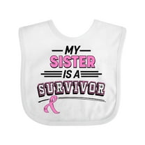 Inktastic My Sister is a Survivor Breast Cancer Awareness Boys or Girls Baby Bib