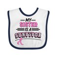 thumbnail image 1 of Inktastic My Sister is a Survivor Breast Cancer Awareness Boys or Girls Baby Bib, 1 of 4