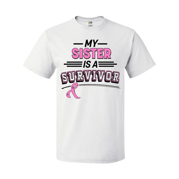 Inktastic My Sister is a Survivor Breast Cancer Awareness T-Shirt