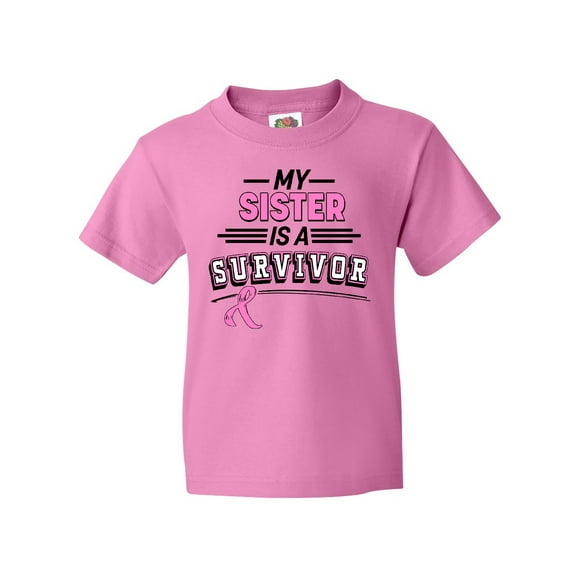 Inktastic My Sister is a Survivor Breast Cancer Awareness Youth T-Shirt