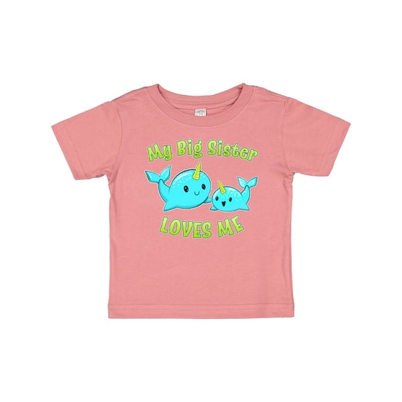 Inktastic My Sister loves me- cute narwhal Boys or Girls Baby T-Shirt