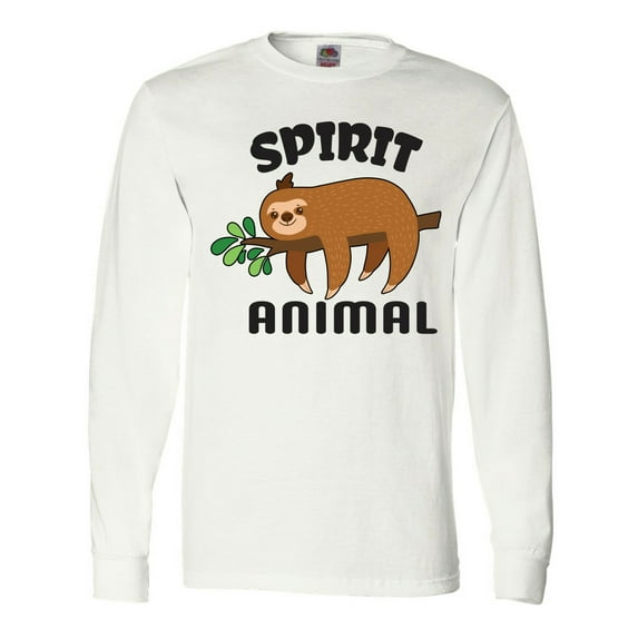 Inktastic My Spirit Animal is a Sloth with Sloth Illustration Long Sleeve T-Shirt