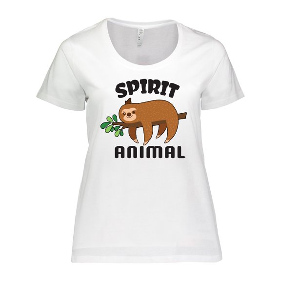 Inktastic My Spirit Animal is a Sloth with Sloth Illustration Women's Plus Size T-Shirt