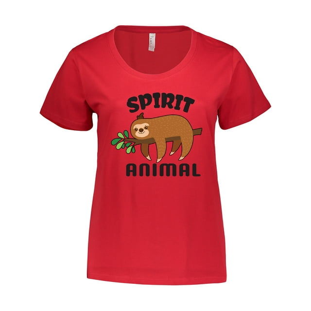 Inktastic My Spirit Animal is a Sloth with Sloth Illustration Women's Plus Size T-Shirt