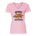 thumbnail image 1 of Inktastic My Spirit Animal is a Sloth with Sloth Illustration Women's V-Neck T-Shirt, 1 of 5