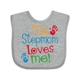 thumbnail image 1 of Inktastic My Stepmom Loves Me Boys or Girls Baby Bib, 1 of 4