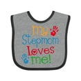 thumbnail image 1 of Inktastic My Stepmom Loves Me Boys or Girls Baby Bib, 1 of 4