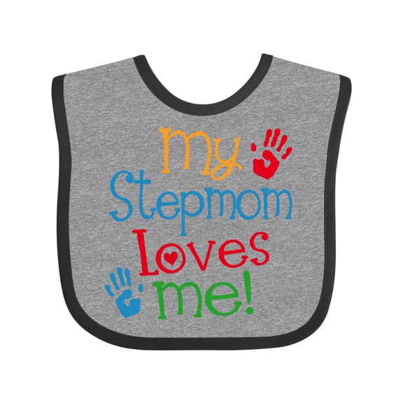 Inktastic My Stepmom Loves Me Boys or Girls Baby Bib