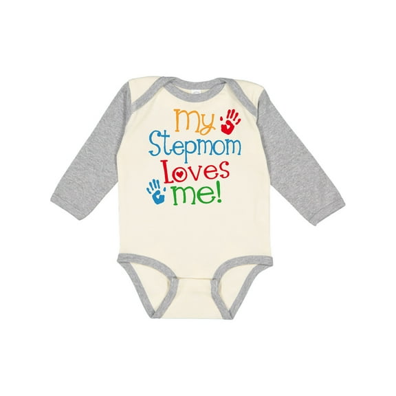 Inktastic My Stepmom Loves Me Boys or Girls Long Sleeve Baby Bodysuit