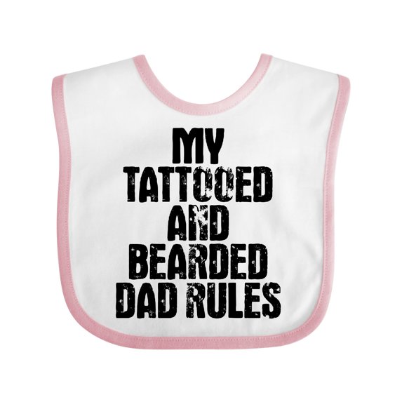 Inktastic My Tattooed and Bearded Dad Rules Boys Baby Bib