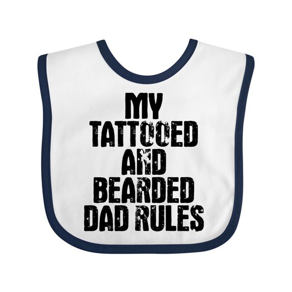 Inktastic My Tattooed and Bearded Dad Rules Boys Baby Bib