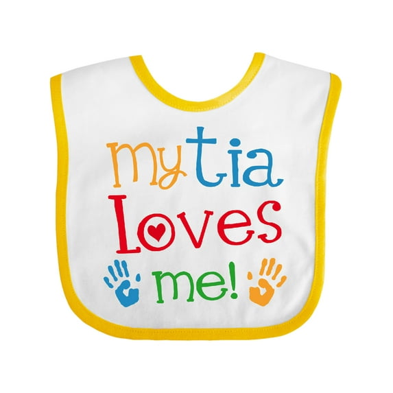Inktastic My Tia Loves Me Boys or Girls Baby Bib