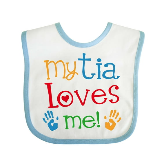 Inktastic My Tia Loves Me Boys or Girls Baby Bib