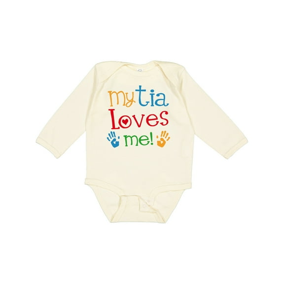Inktastic My Tia Loves Me Boys or Girls Long Sleeve Baby Bodysuit