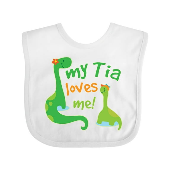 Inktastic My Tia Loves Me Dinosaur Boys Baby Bib
