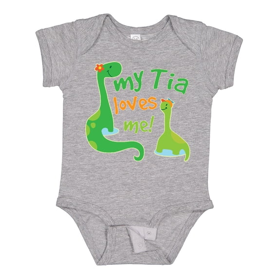 Inktastic My Tia Loves Me Dinosaur Boys Baby Bodysuit
