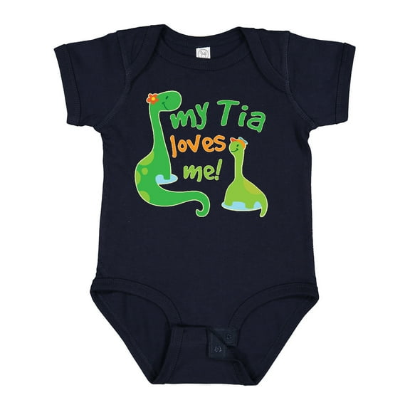 Inktastic My Tia Loves Me Dinosaur Boys Baby Bodysuit