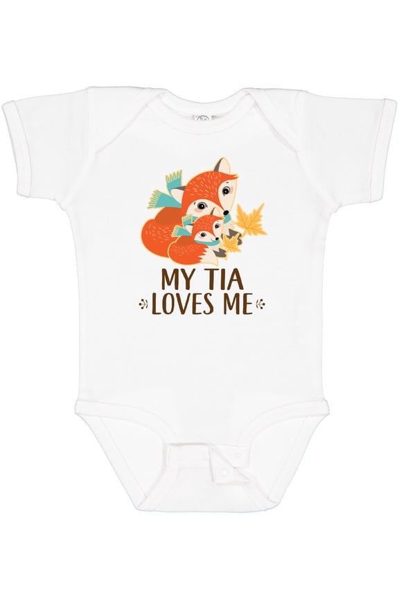 My Tia Loves Me Fox Niece Nephew Boys or Girls Baby Bodysuit