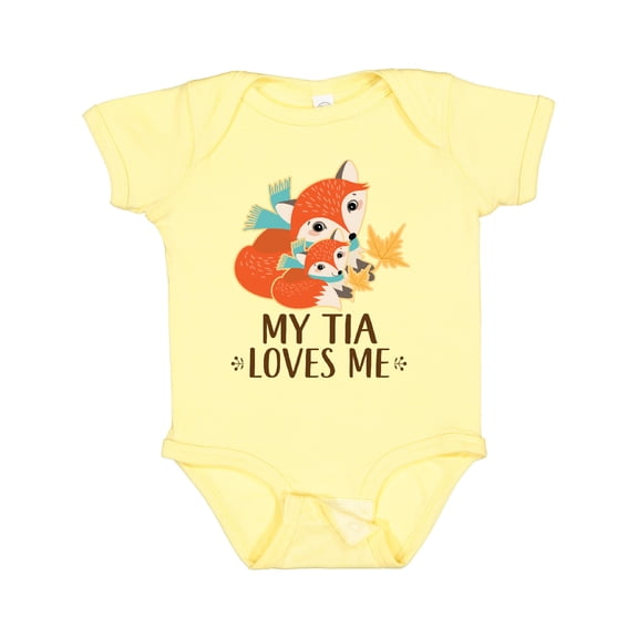 Inktastic My Tia Loves Me Fox Niece Nephew Boys or Girls Baby Bodysuit