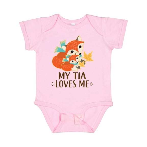 Inktastic My Tia Loves Me Fox Niece Nephew Boys or Girls Baby Bodysuit