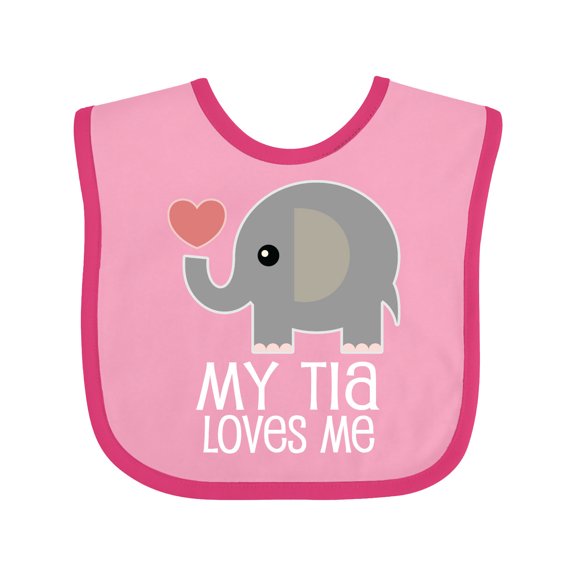 Inktastic My Tia Loves Me Grandchild Boys or Girls Baby Bib