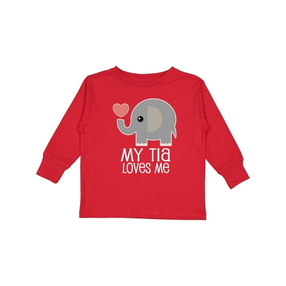 Inktastic My Tia Loves Me Grandchild Boys or Girls Long Sleeve Toddler T-Shirt