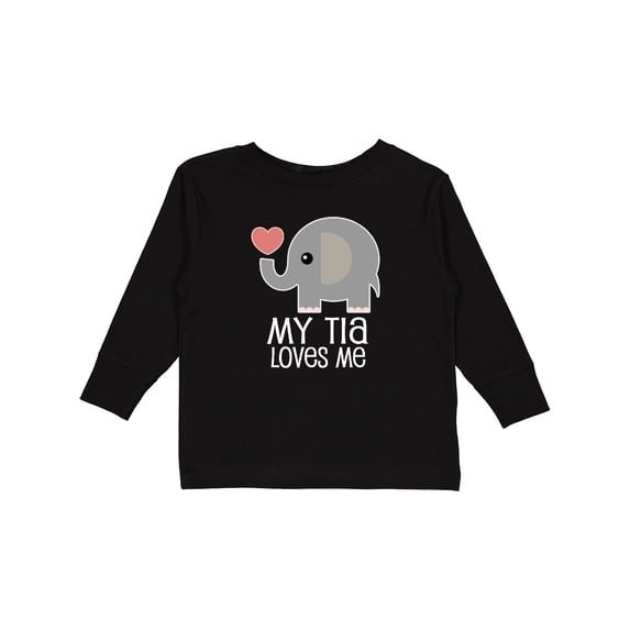 Inktastic My Tia Loves Me Grandchild Boys or Girls Long Sleeve Toddler T-Shirt